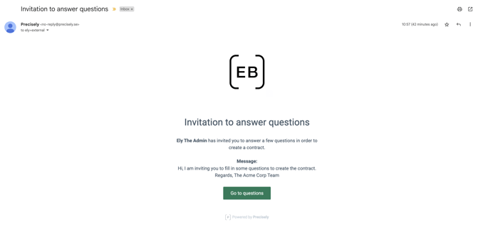 Email - invitation to answer questions