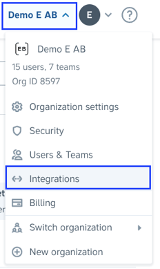 Org - select integrations