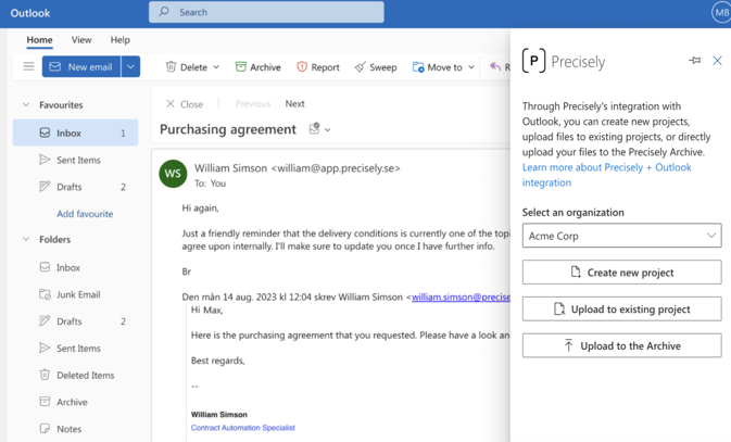 Outlook integration