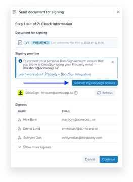 Send for Signing - connect my DocuSign account-1