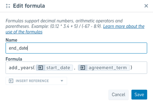 calculate end date formula